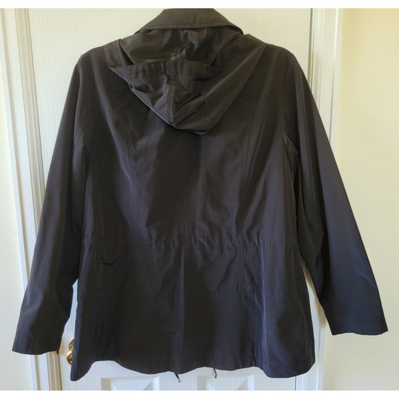 Charter Club Coat Size 1X Black Water-Resistant Hooded Anorak Jacket Womens - Picture 11 of 12